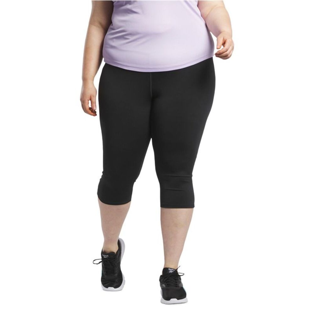 Reebok Womens Plus Size Standard Basic Straight Leg Cropped Capri Casual Pant...